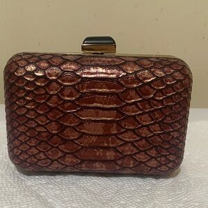 🐍 GUESS by Marciano Red Snakeskin Frame Clutch - Authentic Y2K 🐍